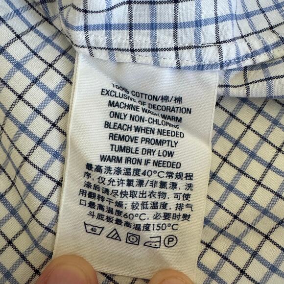 RALPH LAUREN Custom Fit Shirt Men’s Large Blue White Check Business Preppy - Picture 5 of 5